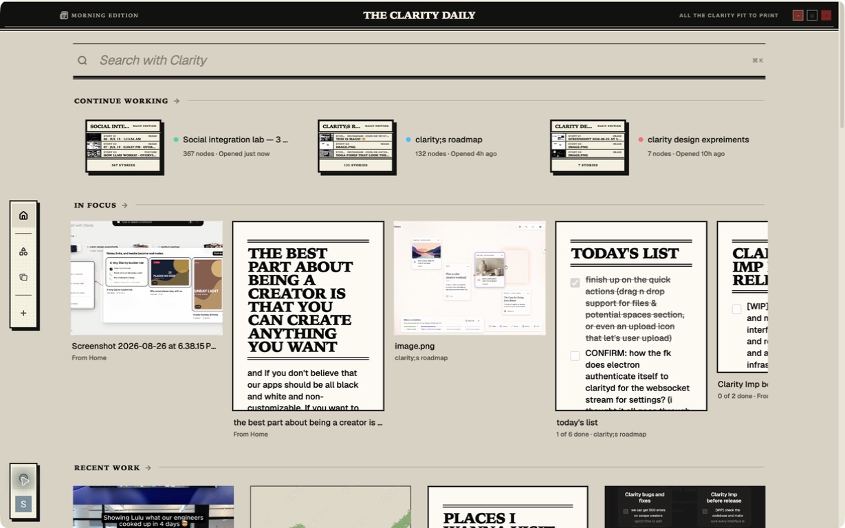 The original Home view in the Newspaper theme