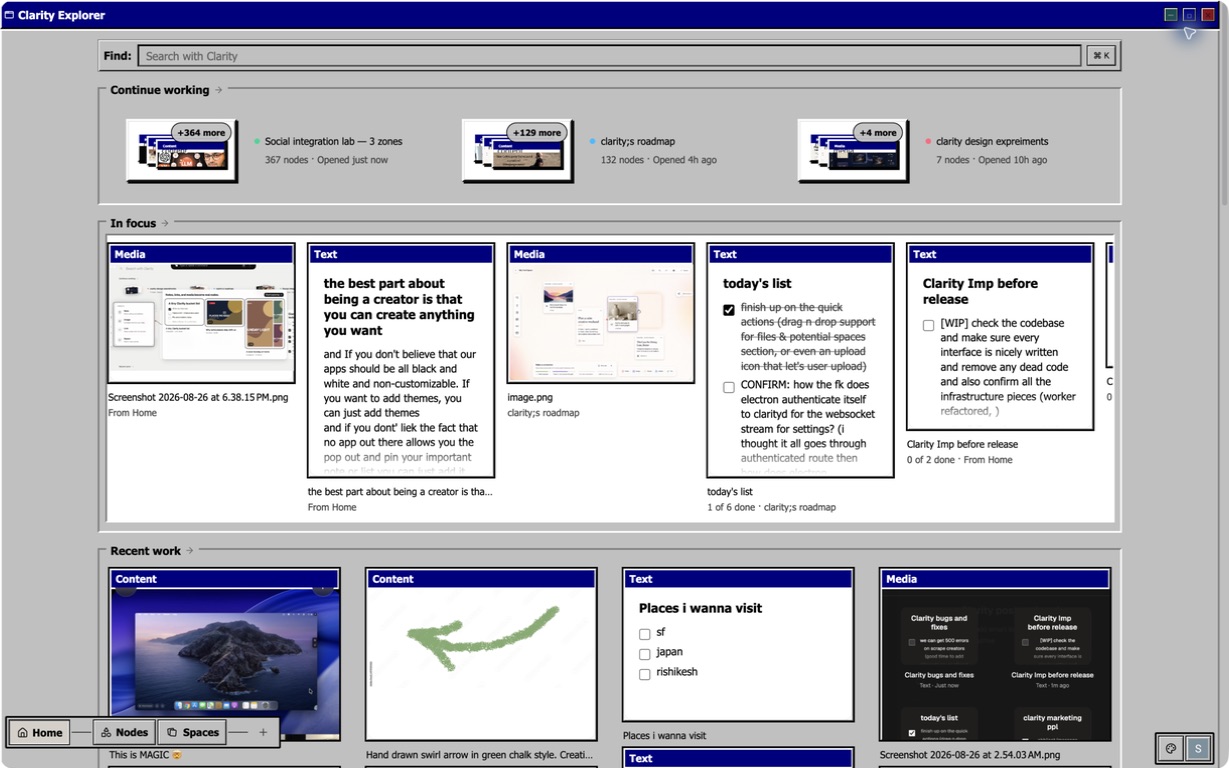The original Home view in the Retro Window theme